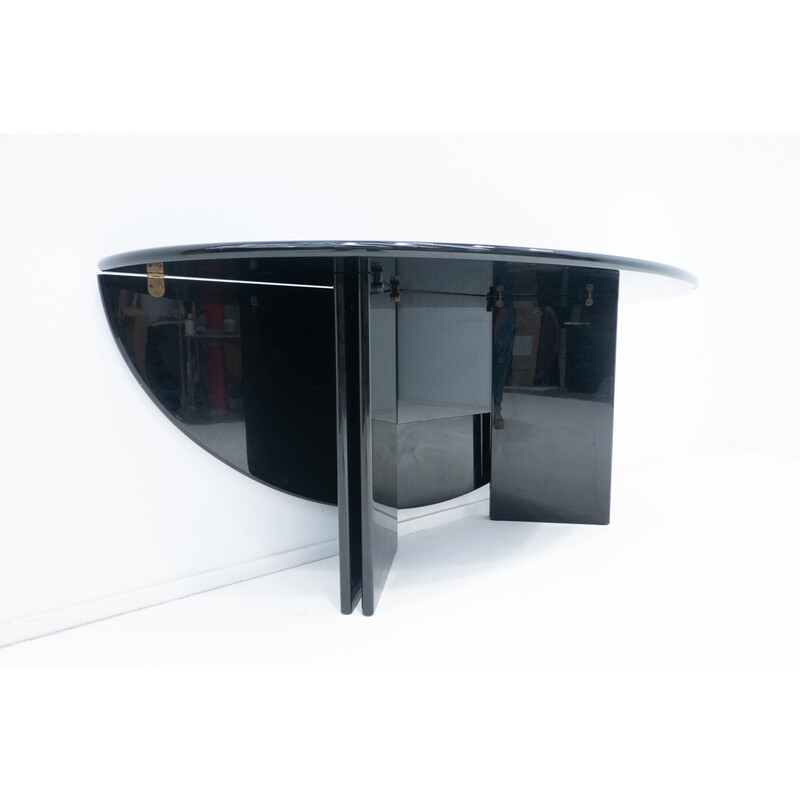 Vintage console "Antella" in black lacquered wood by Takahama for Gavina, 1980s