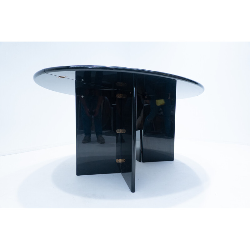 Vintage console "Antella" in black lacquered wood by Takahama for Gavina, 1980s