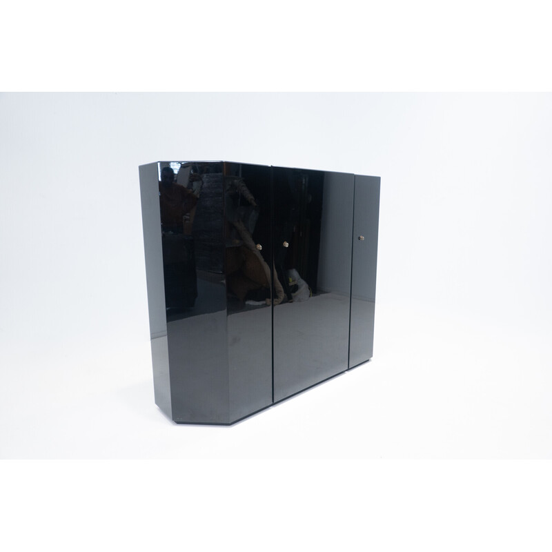 Vintage cabinet in black lacquer by Kazuhide Takahama for Cassina