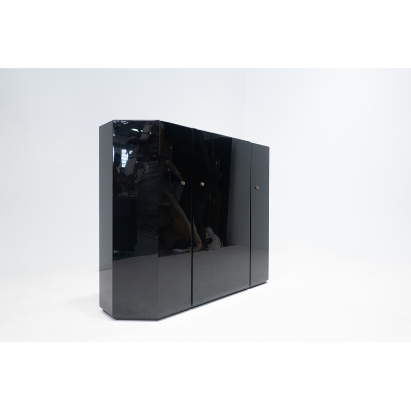 Vintage cabinet in black lacquer by Kazuhide Takahama for Cassina
