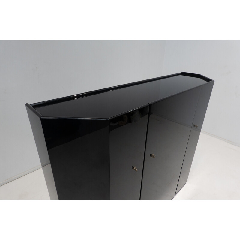Vintage cabinet in black lacquer by Kazuhide Takahama for Cassina