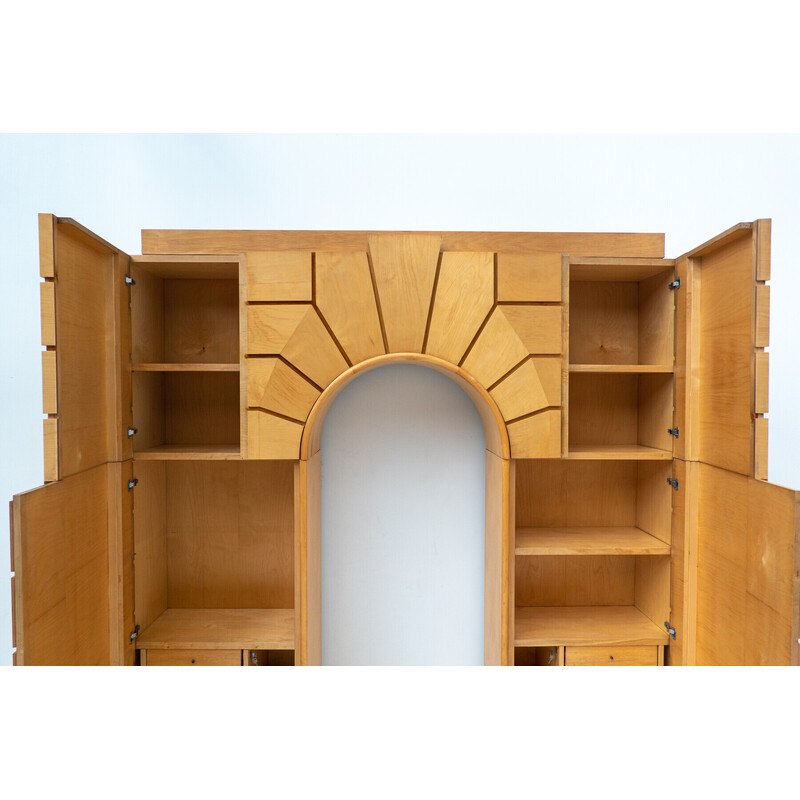 Vintage maple bookcase, Italy 1980s