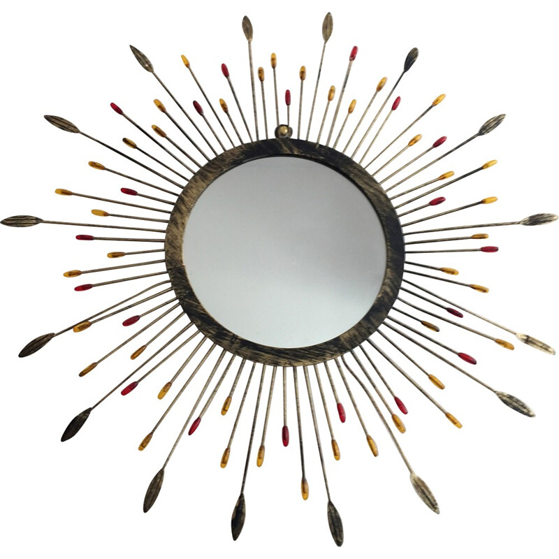 Sun-shaped vintage mirror - 1950s