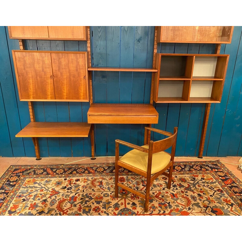 Librería modular de teca vintage de Poul Cadovius para Cado