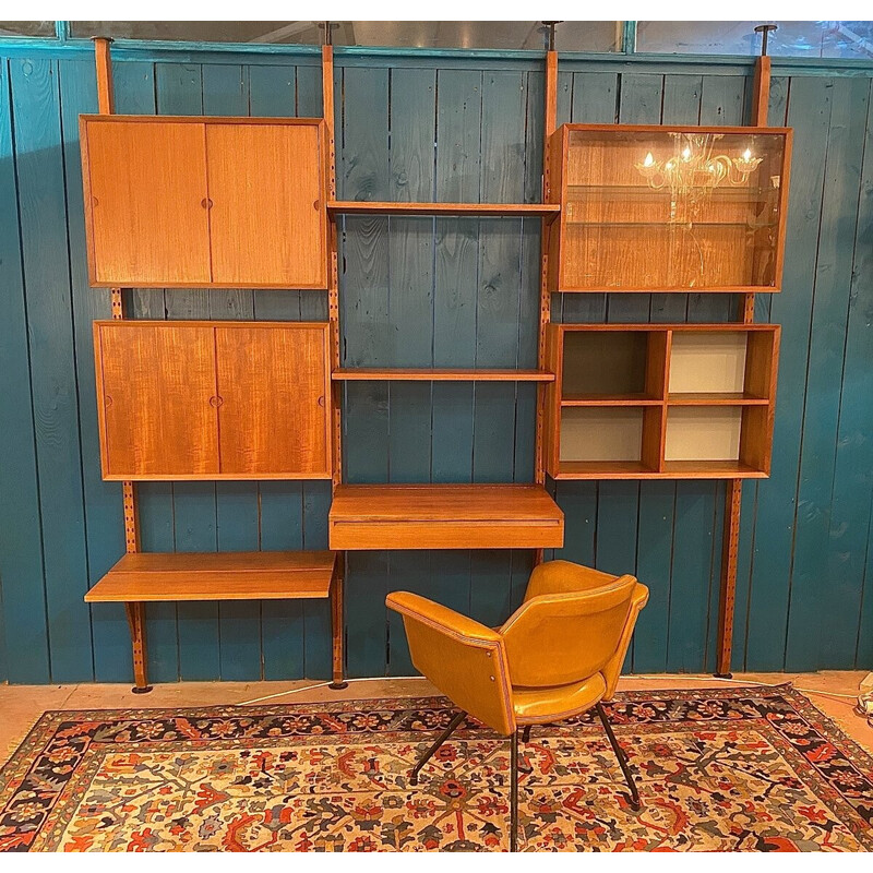 Librería modular de teca vintage de Poul Cadovius para Cado