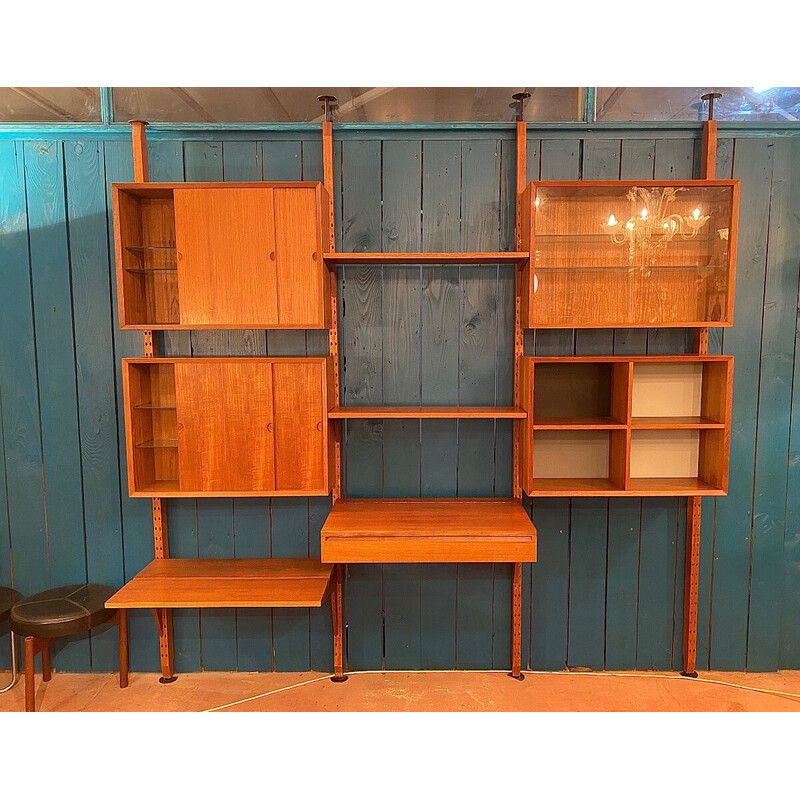 Vintage modular bookcase in teak by Poul Cadovius for Cado
