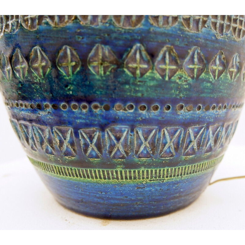 Lampada da tavolo vintage in ceramica "Rimini blue" di Aldo Londi per Bitossi, anni '60