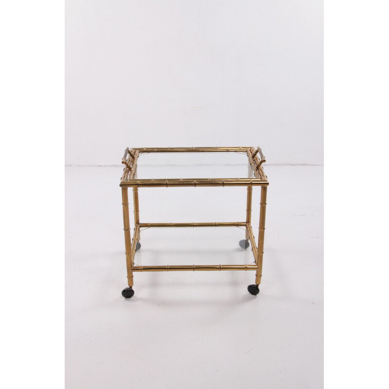 Vintage metal and glass trolley, 1970s