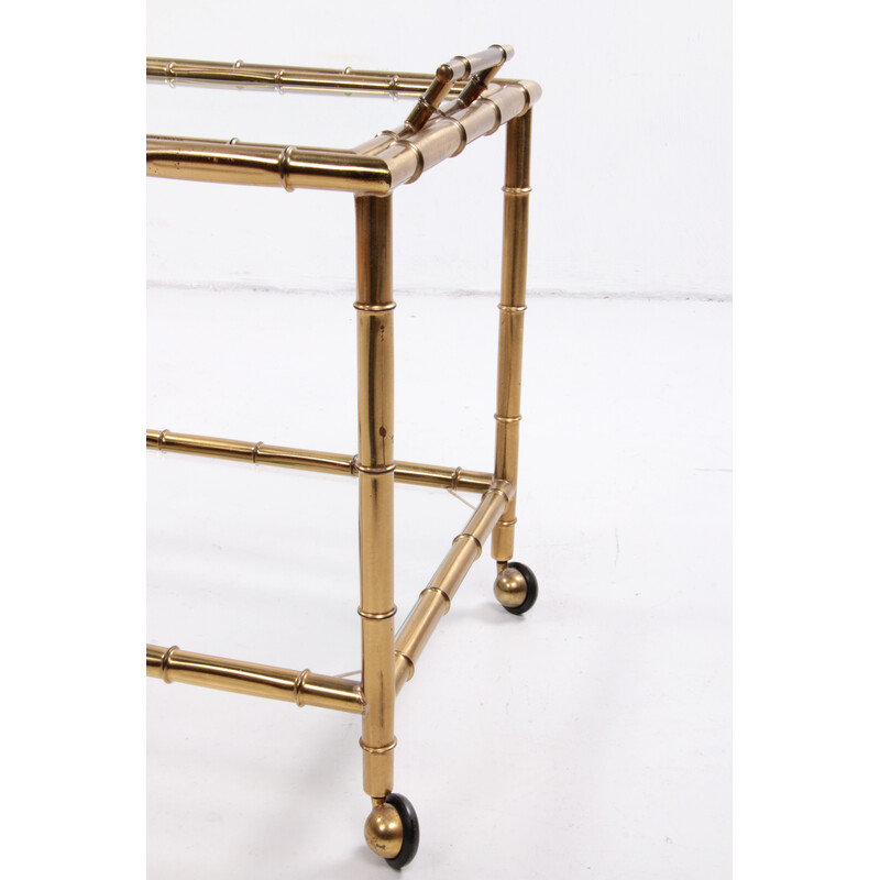 Vintage metal and glass trolley, 1970s