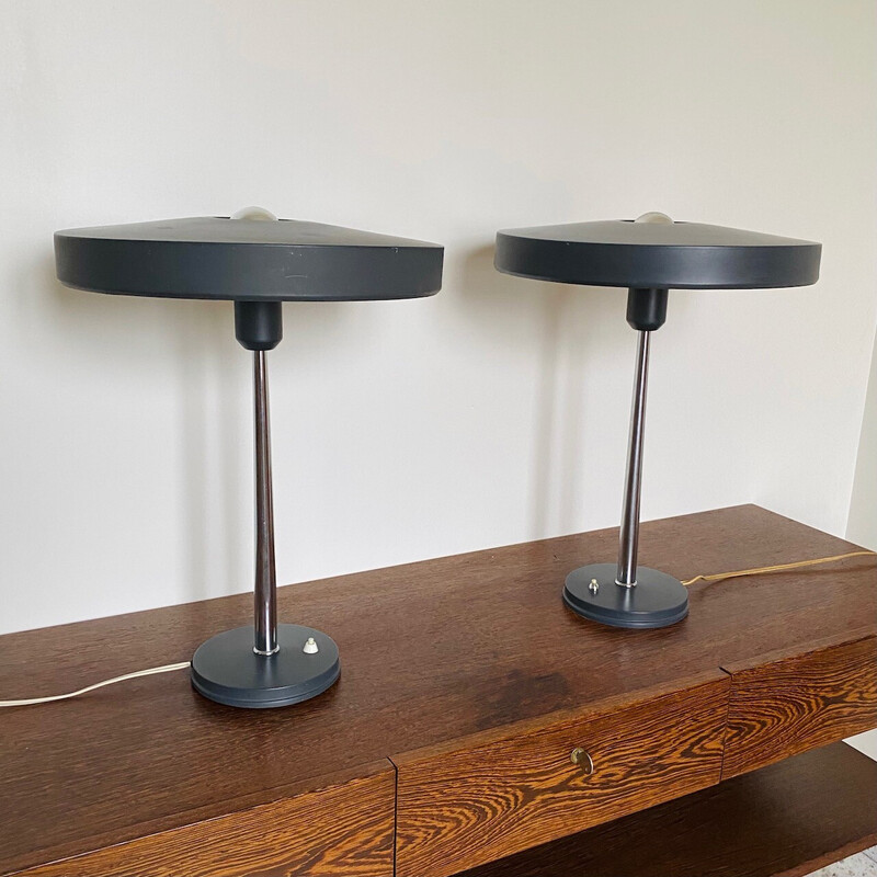 Pair of vintage Timor desk lamps by Louis Kalff for Philips