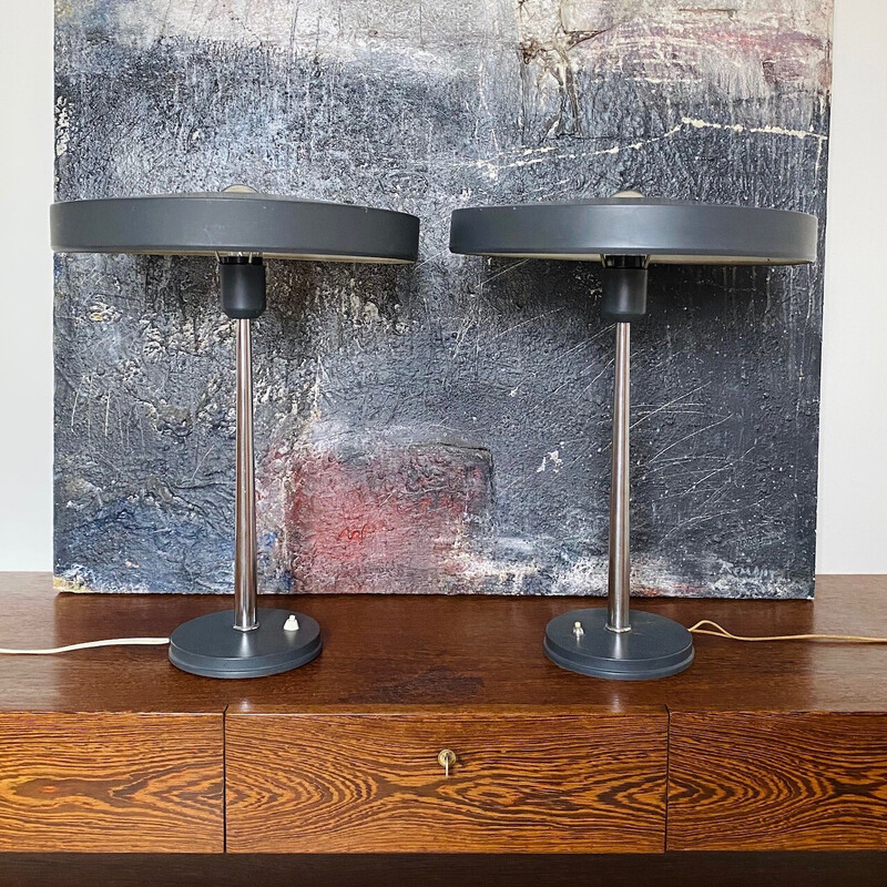 Pareja de lámparas de escritorio Timor vintage de Louis Kalff para Philips