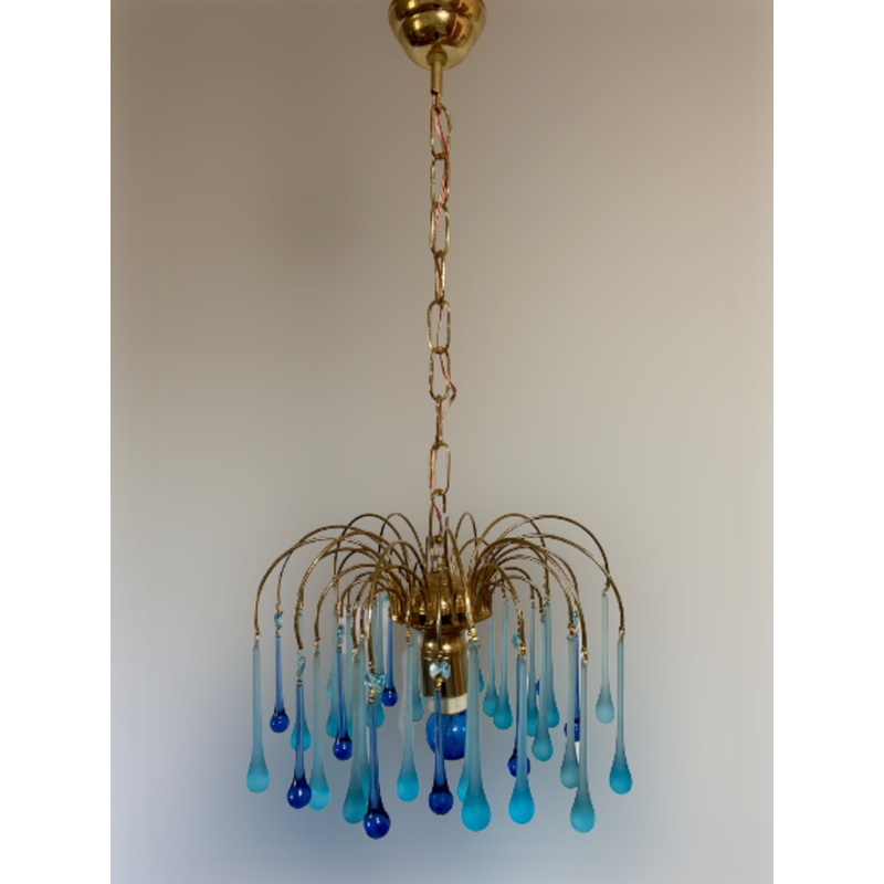 Vintage glass chandelier by Venini, Italy 1970s