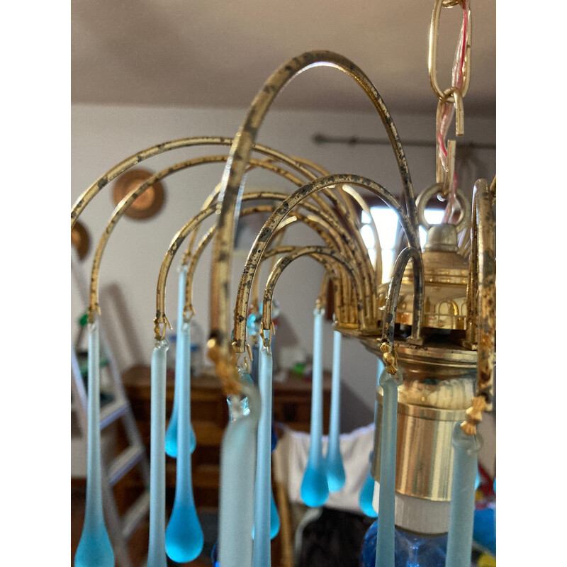 Lámpara de cristal vintage de Venini, Italia años 70