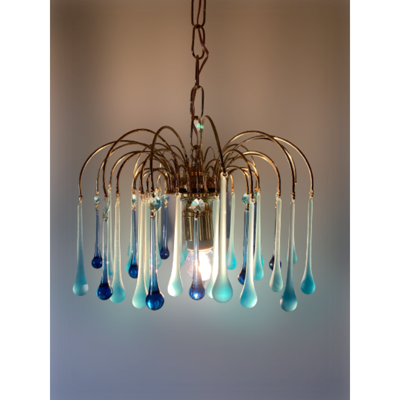 Vintage glass chandelier by Venini, Italy 1970s