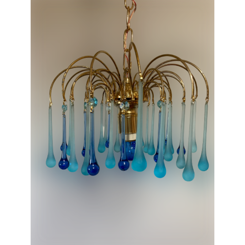 Vintage glass chandelier by Venini, Italy 1970s