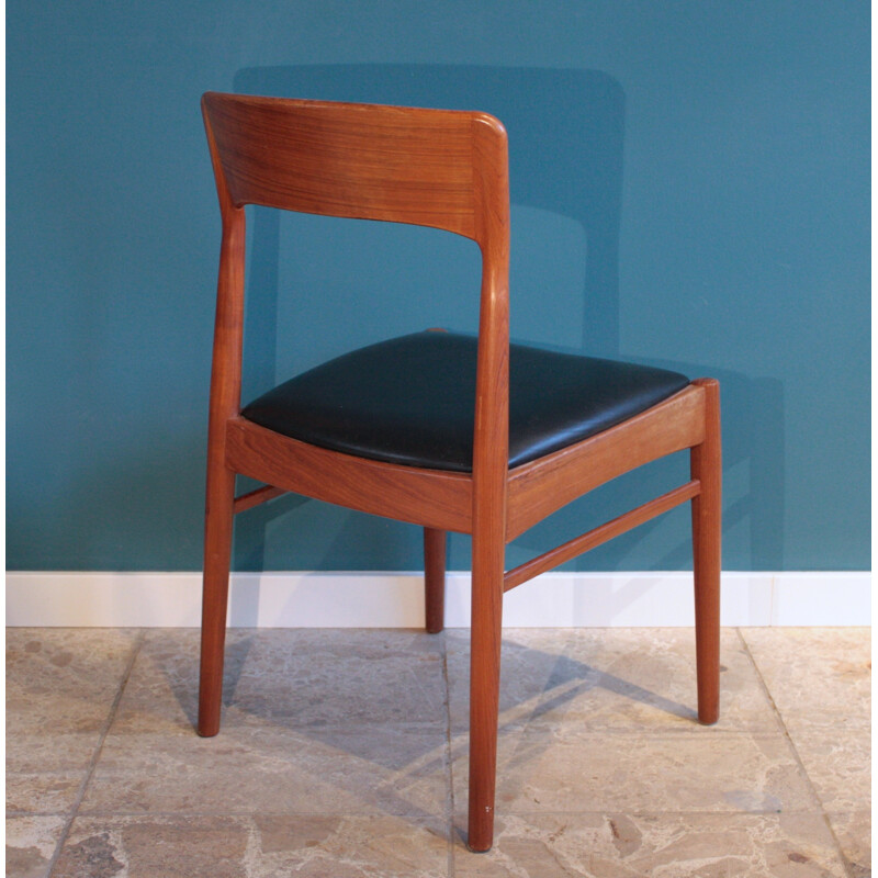 Danish Teak Chair with Curved Backrest - 1960s