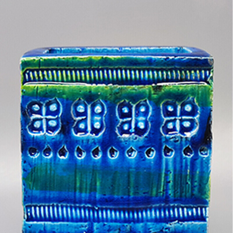 Vase vintage "Blue Rimini" par Aldo Londi pour Bitossi, Italie 1960