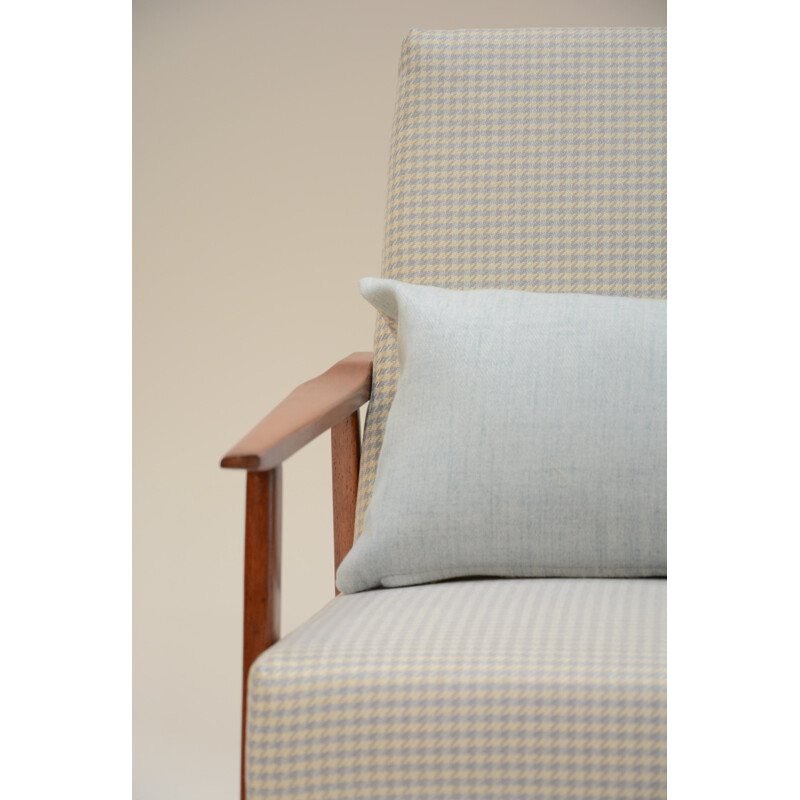 Armchair model Snieznik with hound's tooth cloth fabric - 1960s