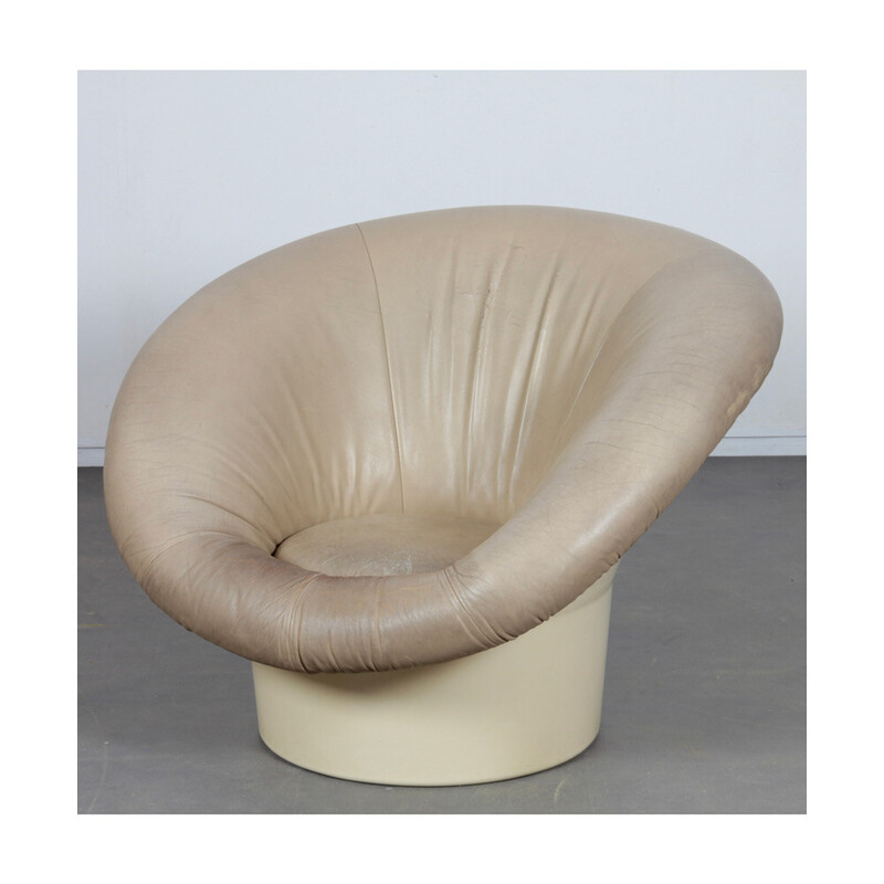 Vintage armchair in plastic and leatherette by Lennart Bender for Ulferts Ab, 1968s