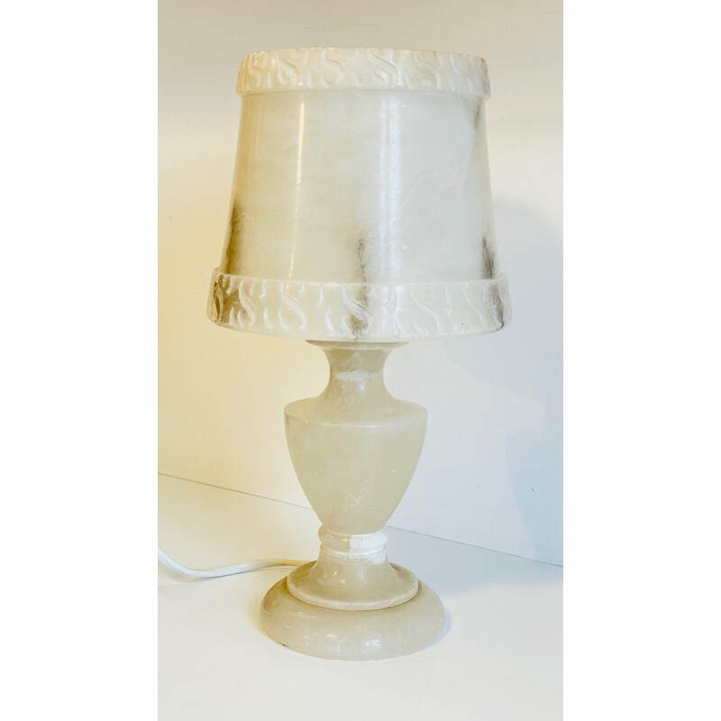 Lampe géométrique vintage en albâtre, Espagne 1970