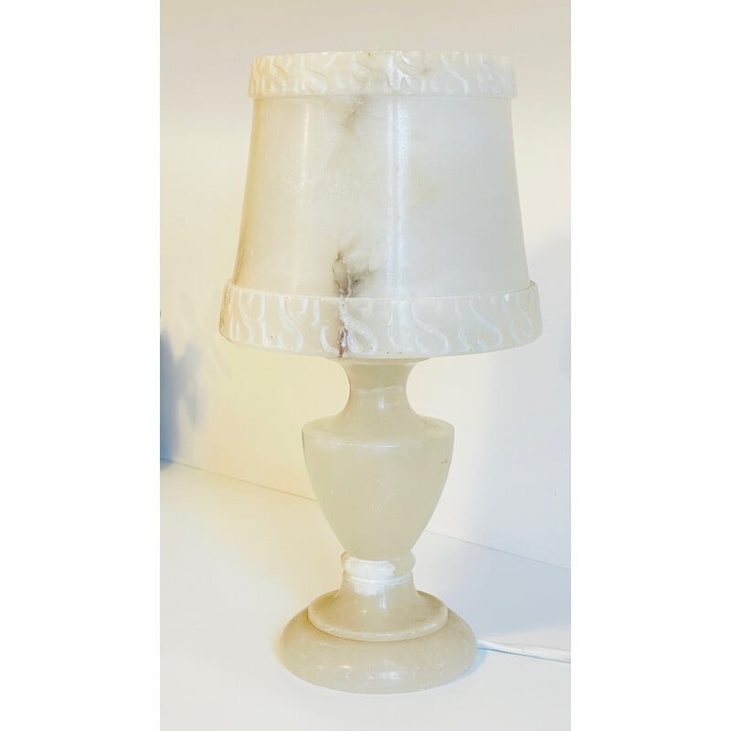 Lampe géométrique vintage en albâtre, Espagne 1970