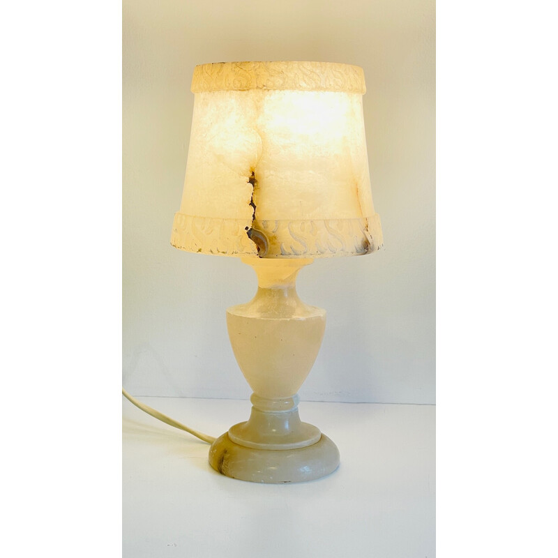 Vintage geometric lamp in alabaster, Spain 1970s