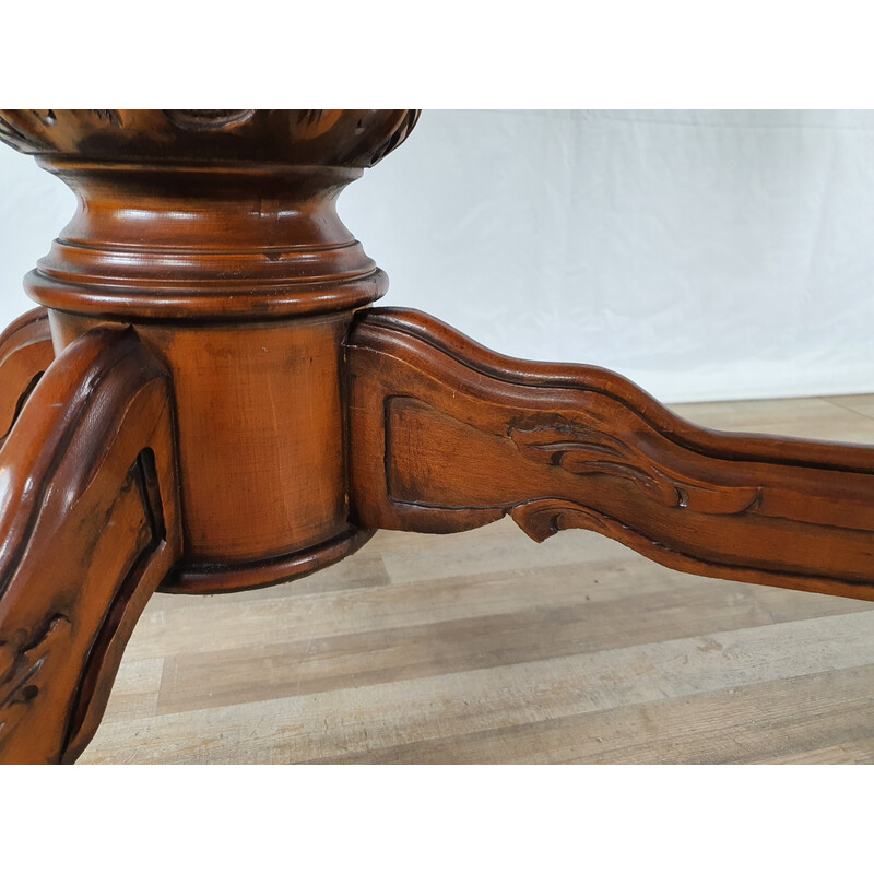 Alter ovaler Holztisch, Italien 1980er