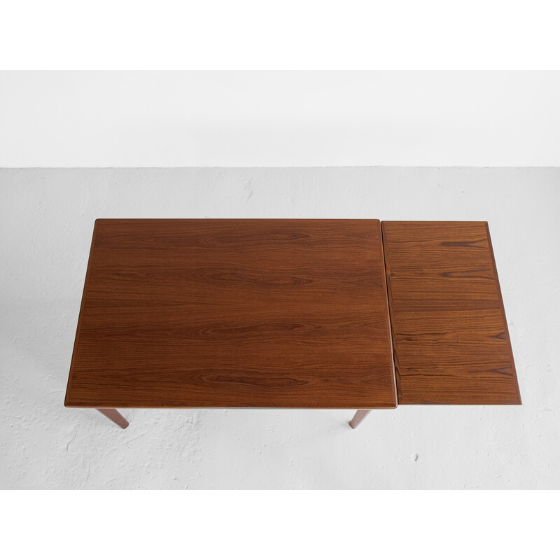 Mesa extensível rectangular vintage em teca, Dinamarca Anos 60
