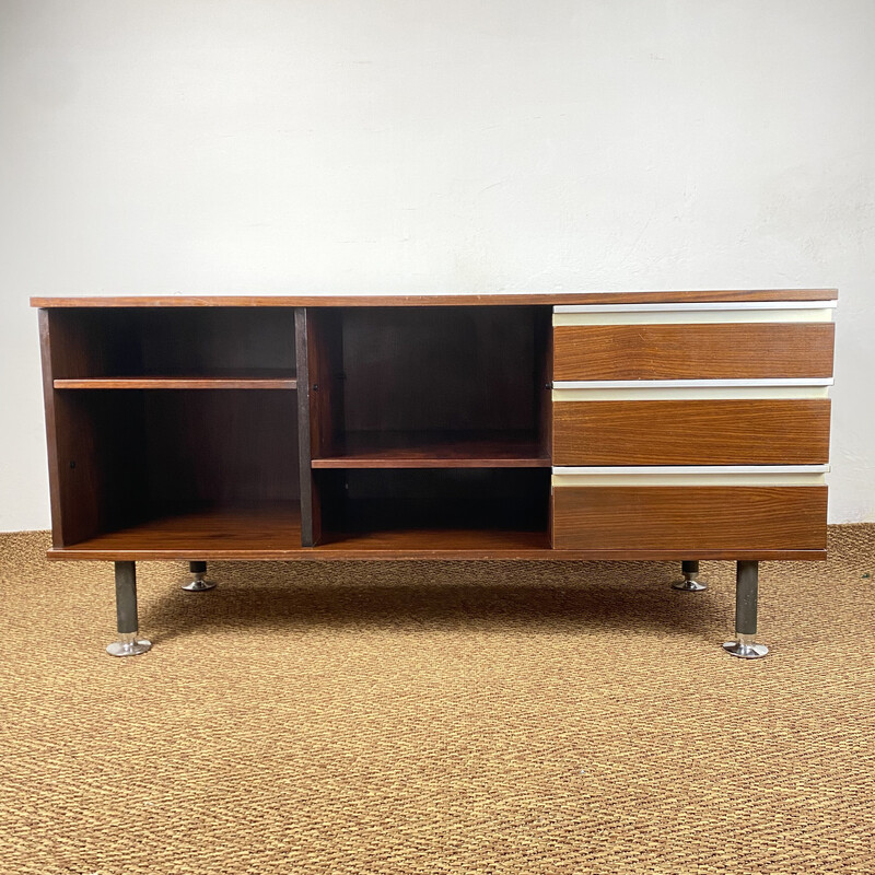 Vintage rosewood and metal sideboard by Ico Parisi for Mim, Italy 1958s