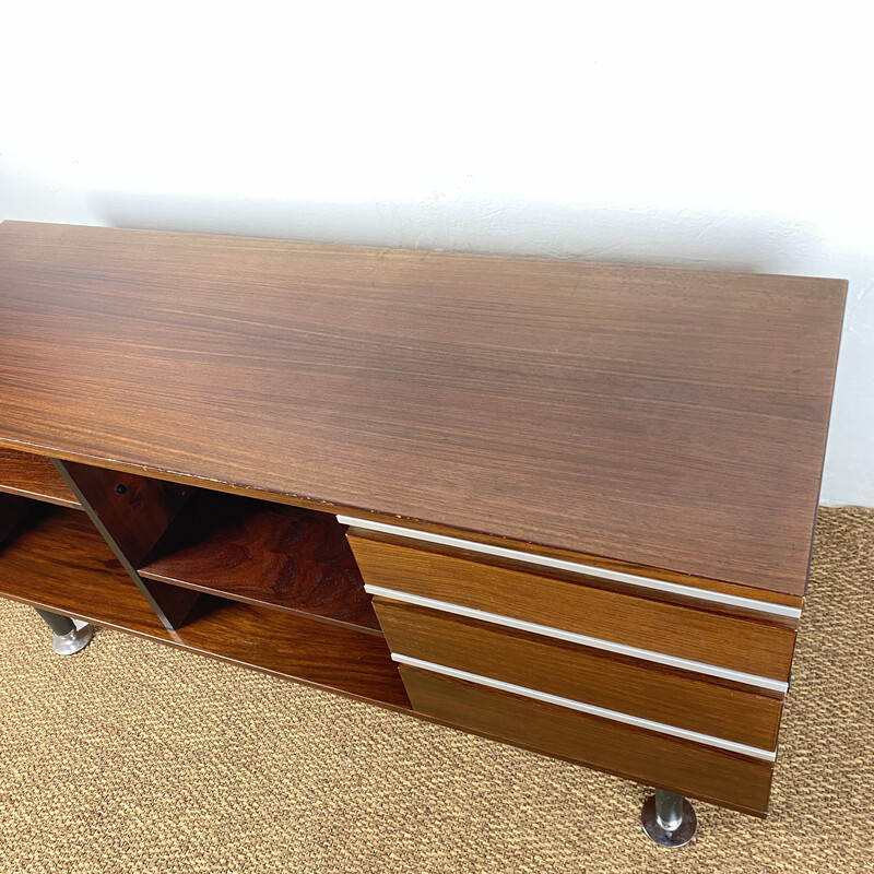 Vintage rosewood and metal sideboard by Ico Parisi for Mim, Italy 1958s