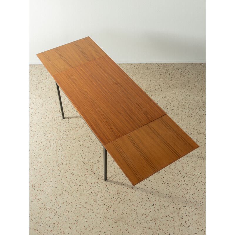 Vintage teak and steel extendable table for Lübke, Germany 1960s
