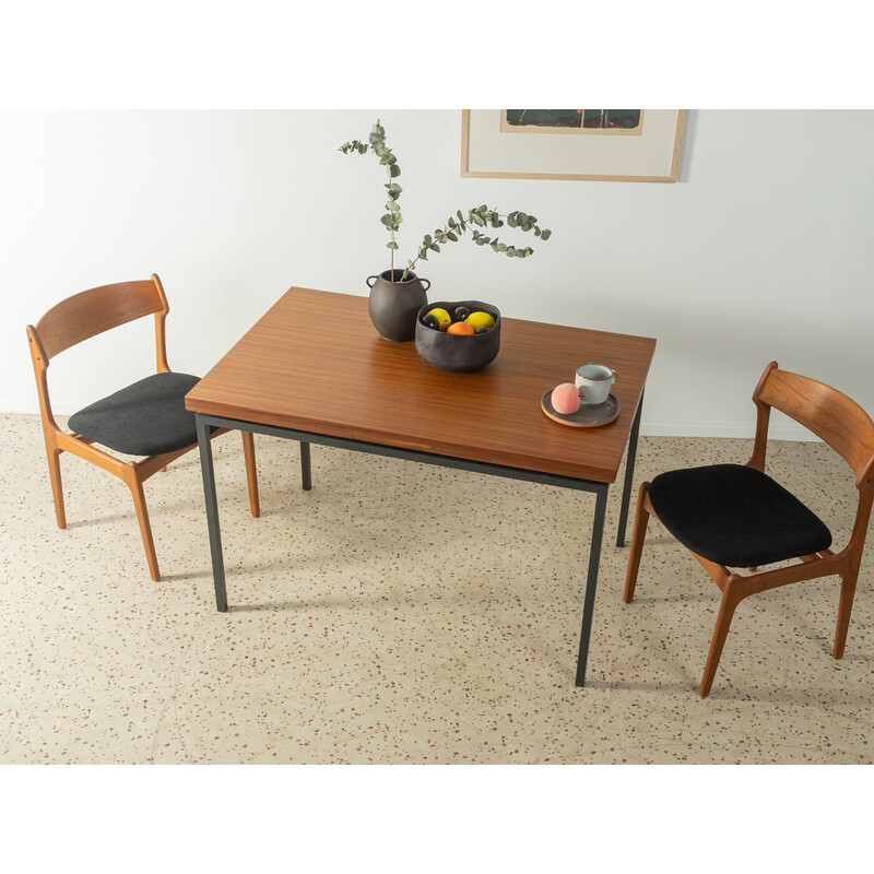 Vintage teak and steel extendable table for Lübke, Germany 1960s