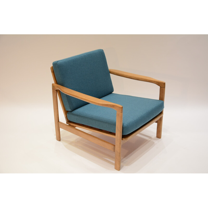 Peacock blue armchair from the former GDR -1970s