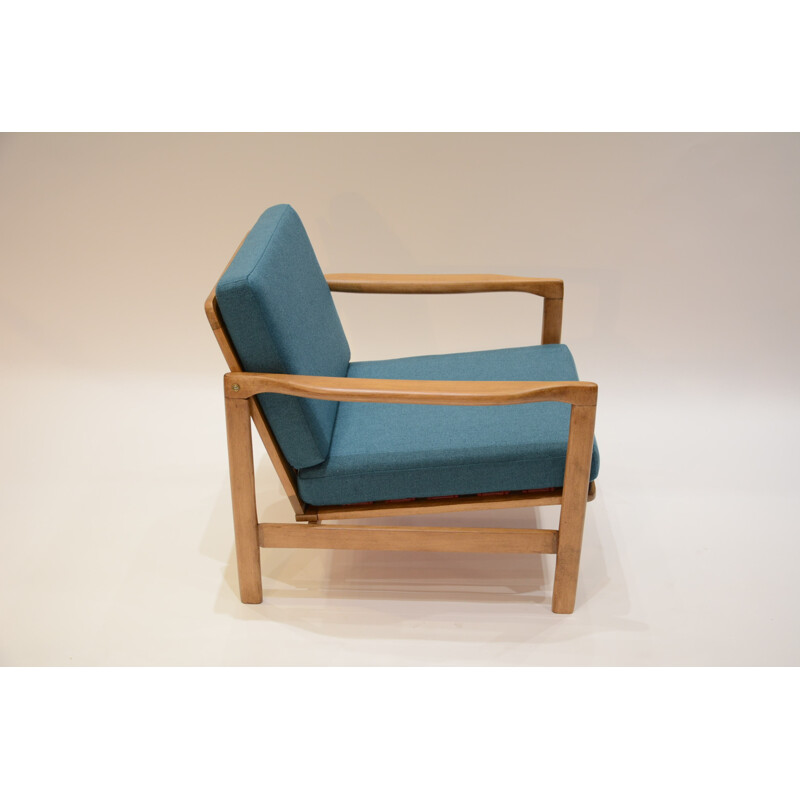 Peacock blue armchair from the former GDR -1970s