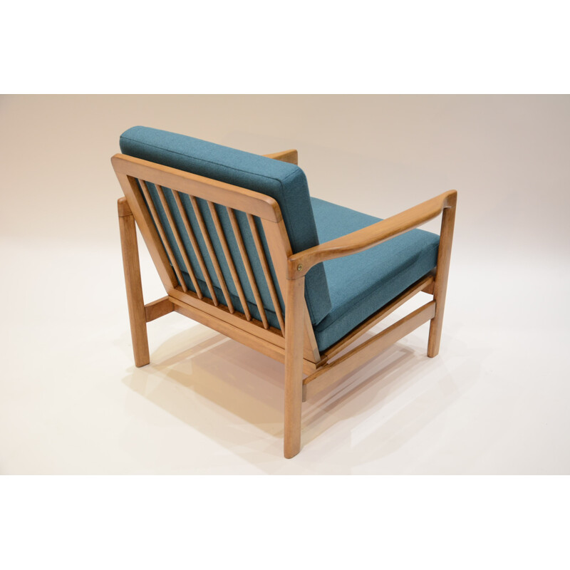 Peacock blue armchair from the former GDR -1970s