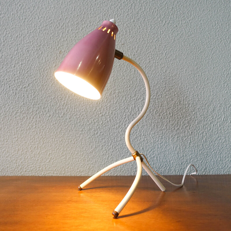Vintage cocotte table lamp in metal and aluminium, France 1950s
