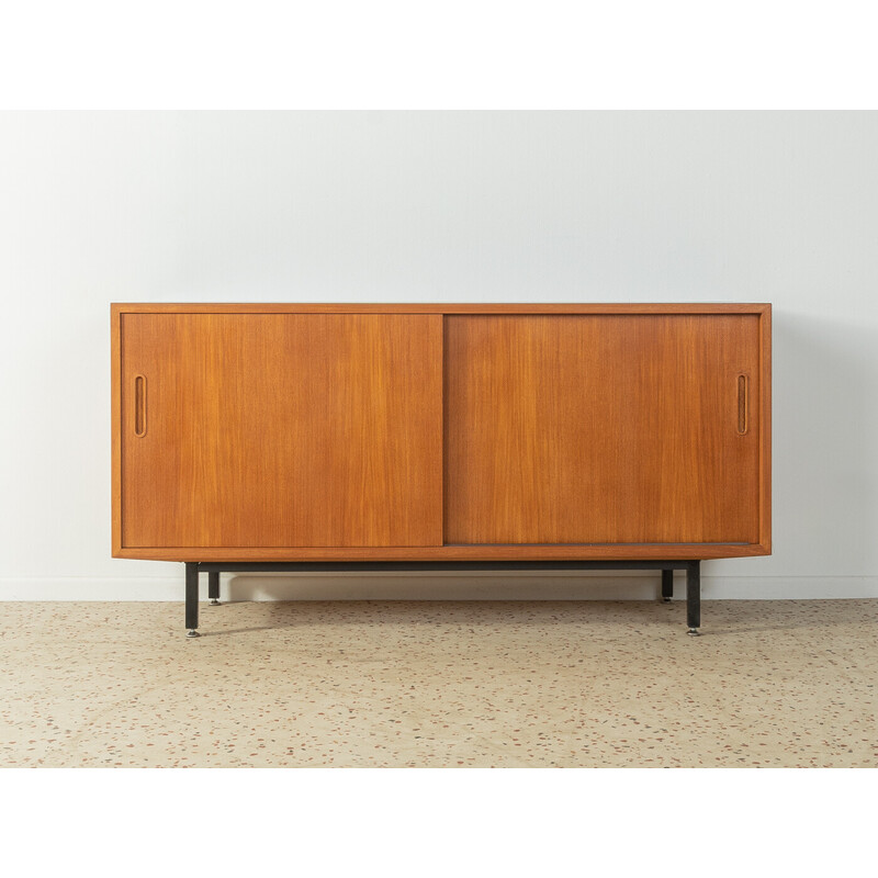 Vintage teak and steel lowboard for Poul Hundevad, Denmark 1960s