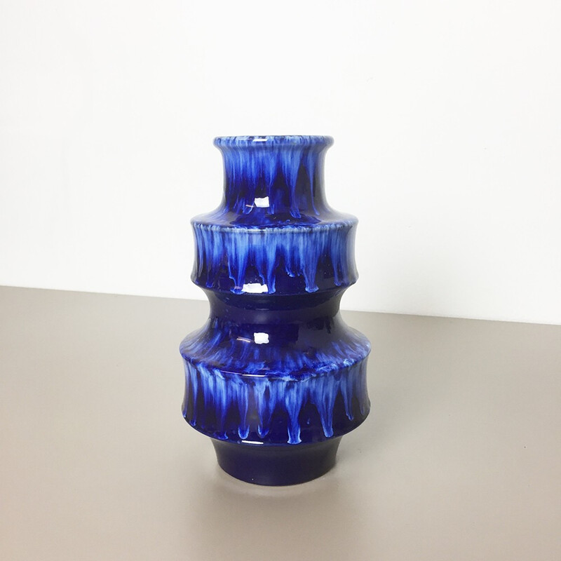 Vase vintage en céramique allemand Fat Lava Scheurich - 1970