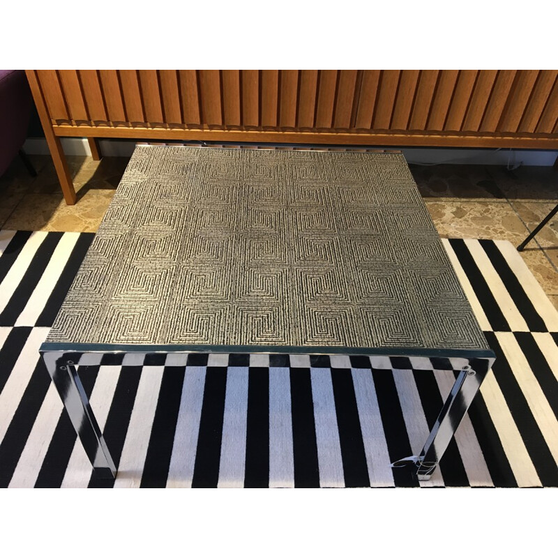 Mid-century steel and aluminium coffee table made in Germany - 1970s