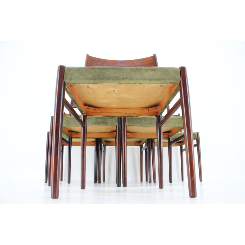 Juego de 6 sillas vintage modelo 418 de palisandro de Arne Vodder, Dinamarca Años 60