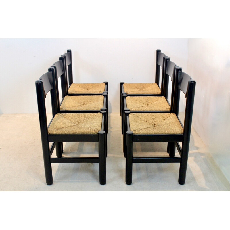 Vintage dining set in beech, Italy 1960s