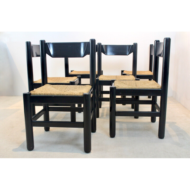 Vintage dining set in beech, Italy 1960s