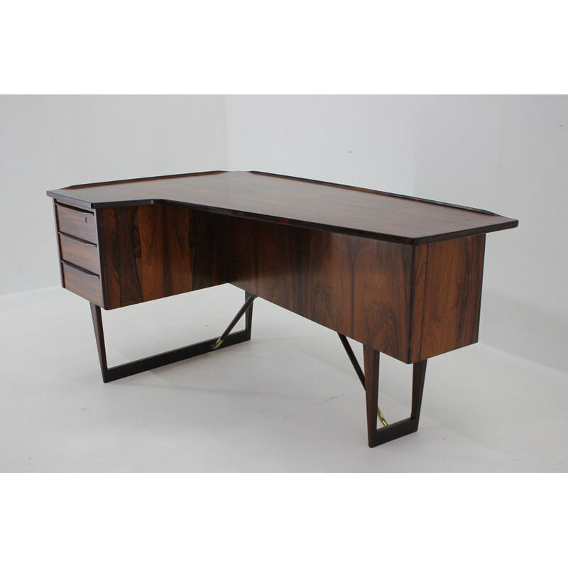 Vintage "Boomerang" desk in rosewood by Peter Løvig Nielsen for Hedensted Møbelfabrik, Denmark 1960s