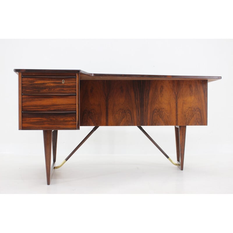 Vintage "Boomerang" desk in rosewood by Peter Løvig Nielsen for Hedensted Møbelfabrik, Denmark 1960s