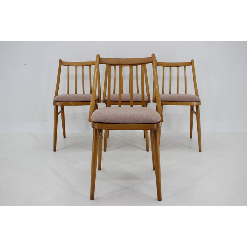 Set van 4 vintage beuken stoelen van Antonin Suman, 1970