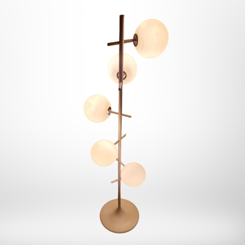 Vintage floor lamp in opaline glass by Max Bill for Temde, Switzerland 1960s