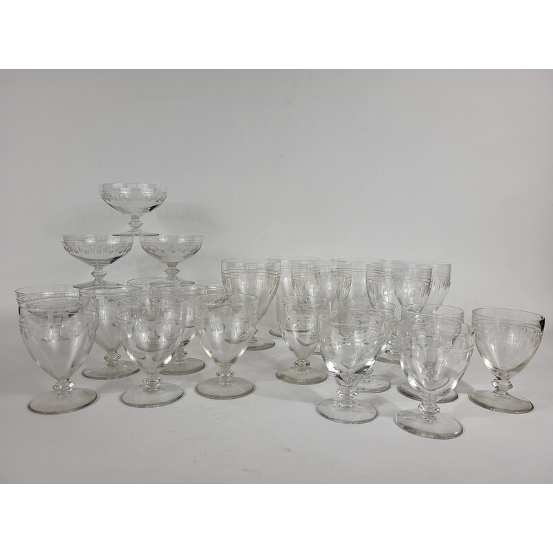 Vintage Art Deco kristallen glazen set