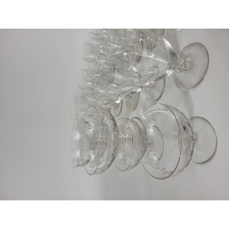 Vintage Art Deco crystal glass set