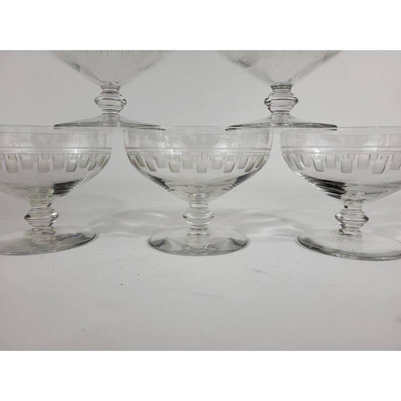 Set di bicchieri in cristallo Art Deco vintage
