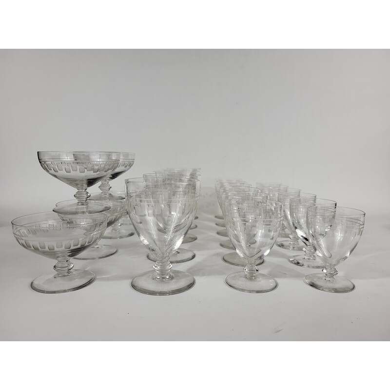 Set di bicchieri in cristallo Art Deco vintage